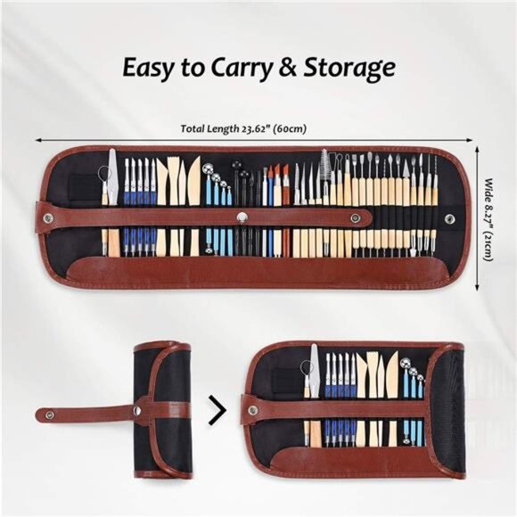 Pottery Clay Sculpting Tools 43Pcs Double Sided Ceramic Clay Carving Tool Set - Picture 2 of 7